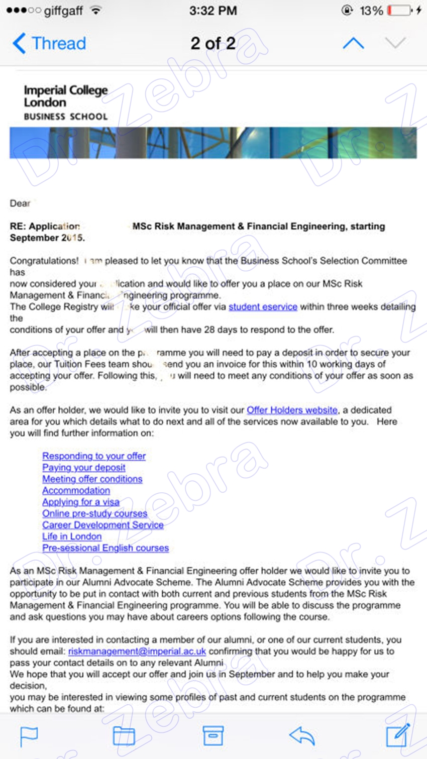  Imperial College London (IC)，MSc Risk Management & Financial Engineering （RMFE）， 英国帝国理工学院风险管理与金融工程硕士