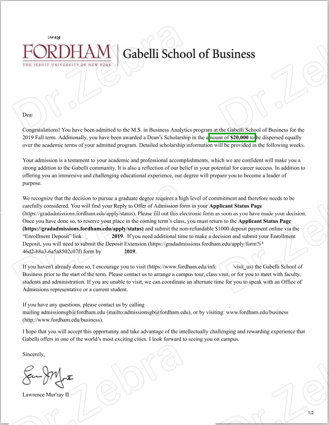 福特汉姆大学，Fordham University， Master of Science in Business Analytics ，MSBA， 商业分析硕士